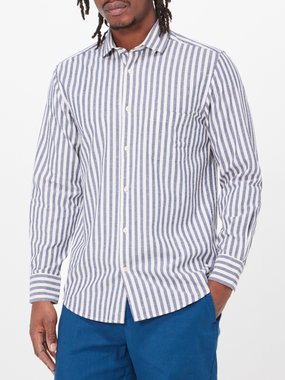 Frescobol Carioca Emilio striped cotton-canvas shirt