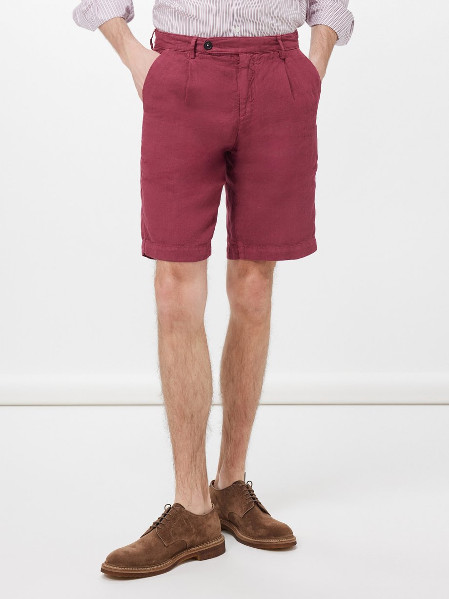 Massimo Alba Alaccia pleated linen Bermuda shorts