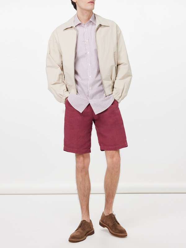 Massimo Alba Alaccia pleated linen Bermuda shorts