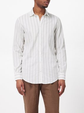 Massimo Alba Genova striped cotton-blend shirt