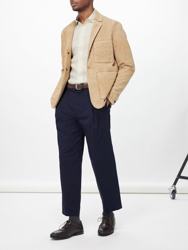 Barena Venezia Single-pleat cotton-blend twill trousers
