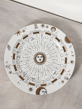 Fornasetti Astronomici no.9 gilded porcelain plate