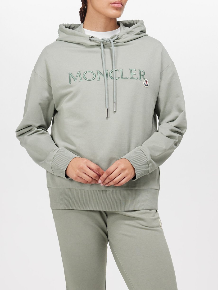 Moncler Logo-embroidered cotton-jersey hoodie