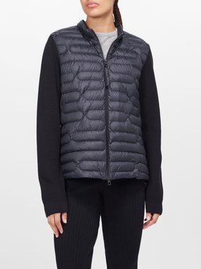 Moncler Hybrid knit-sleeve cotton and down jacket