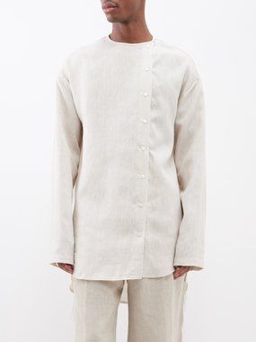 Albus Lumen Button-up linen tunic shirt