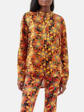 Eywasouls Malibu Phoenix floral-print cotton-blend shirt