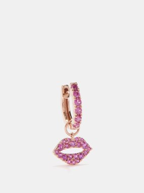 Roxanne First Scarlett Kiss sapphire & 14kt rose-gold earring