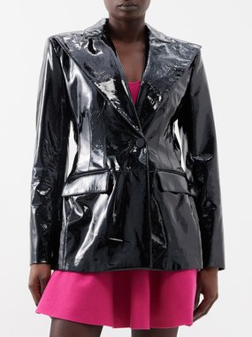Nina Ricci Single-breasted patent leather blazer