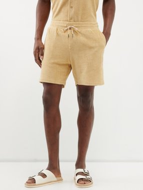 The Resort Co Drawstring-waist cotton-terry shorts