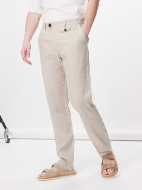 Oliver Spencer Fishtail linen suit trousers