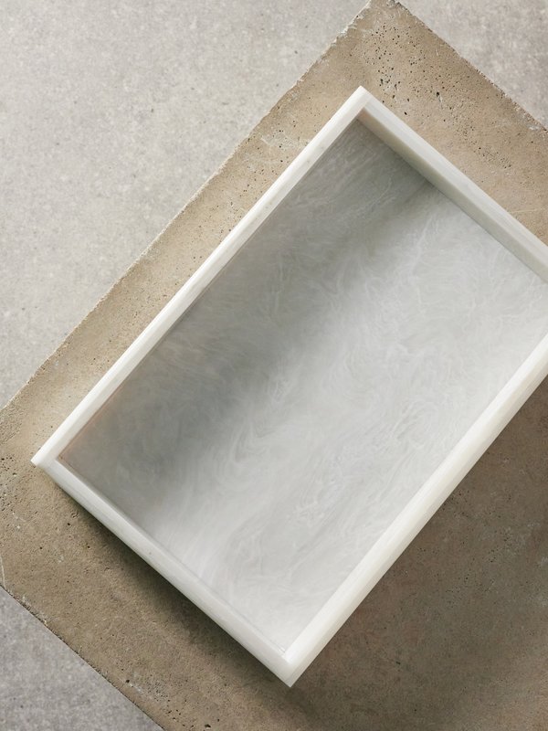 Edie Parker Vanity marbled-acrylic tray