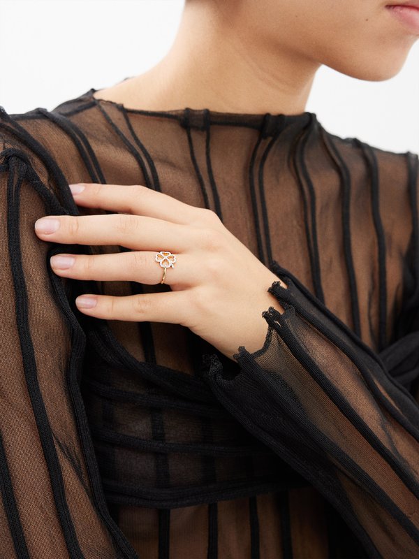 Yvonne Léon Four-leaf Clover diamond & 18kt gold ring