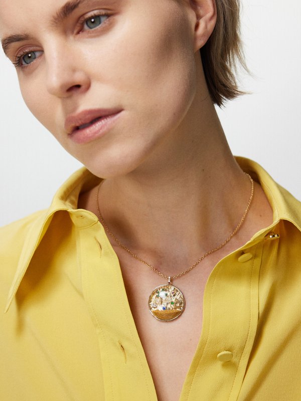 Yvonne Léon L’Île Aux Trésors multi-stone 18kt gold necklace