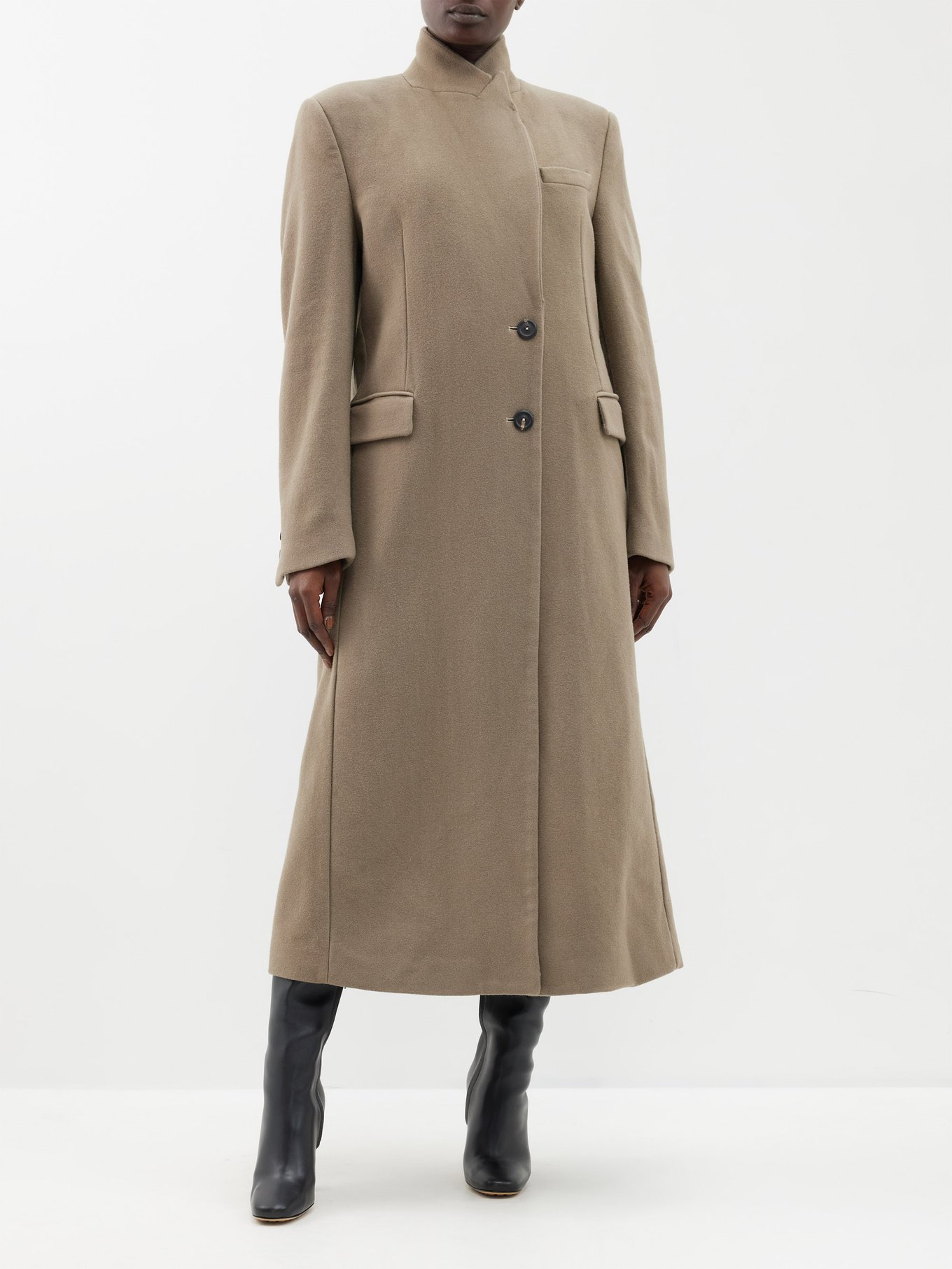 OUR | | MATCHES single-breasted US LEGACY Beige Manta wool-blend coat
