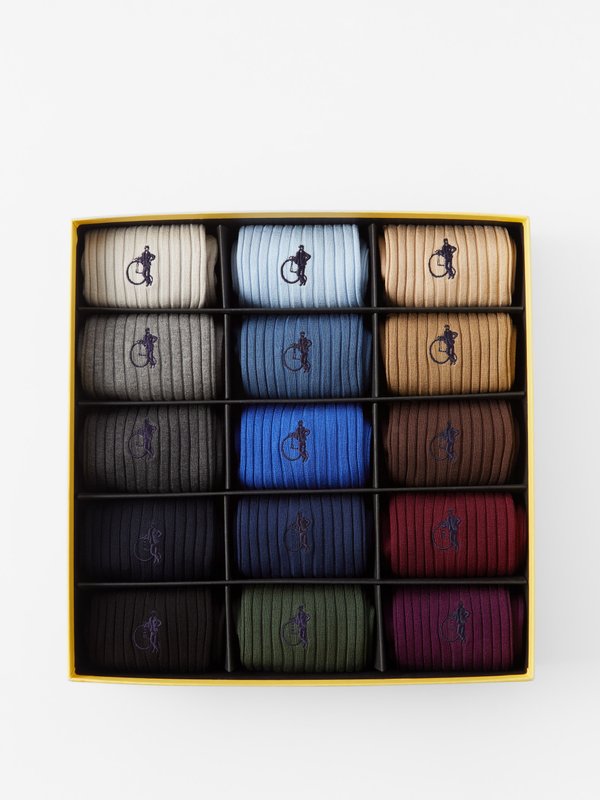London Sock Company Pack of 15 Seasonal Staples cotton-blend socks