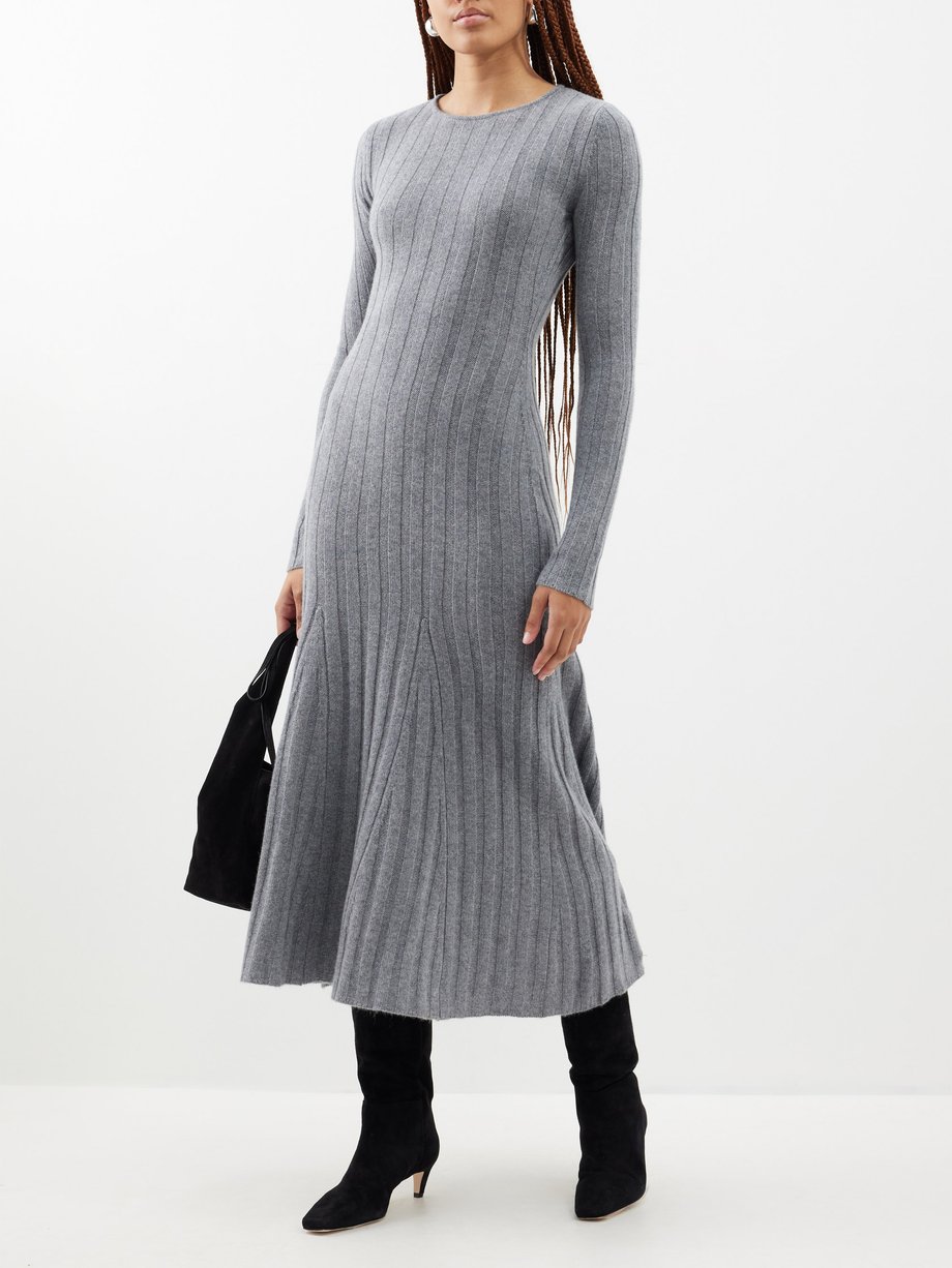 Reformation Evan recycled-cashmere blend dress