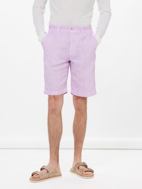 120% Lino Flat-front linen Bermuda shorts
