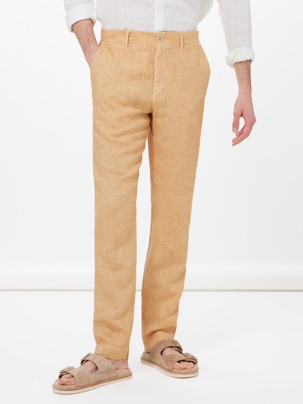 120% Lino Flat-front linen suit trousers