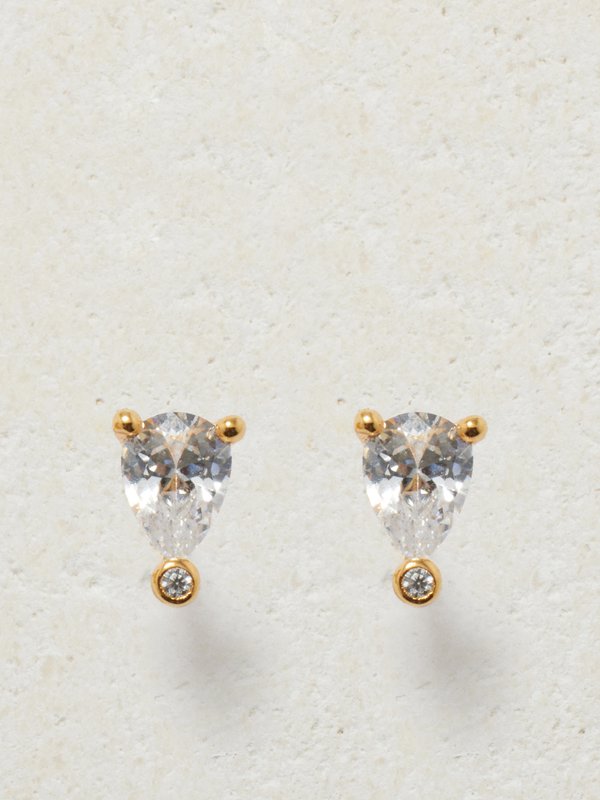 Anissa Kermiche Petit Poire cubic zirconia & gold-vermeil earrings