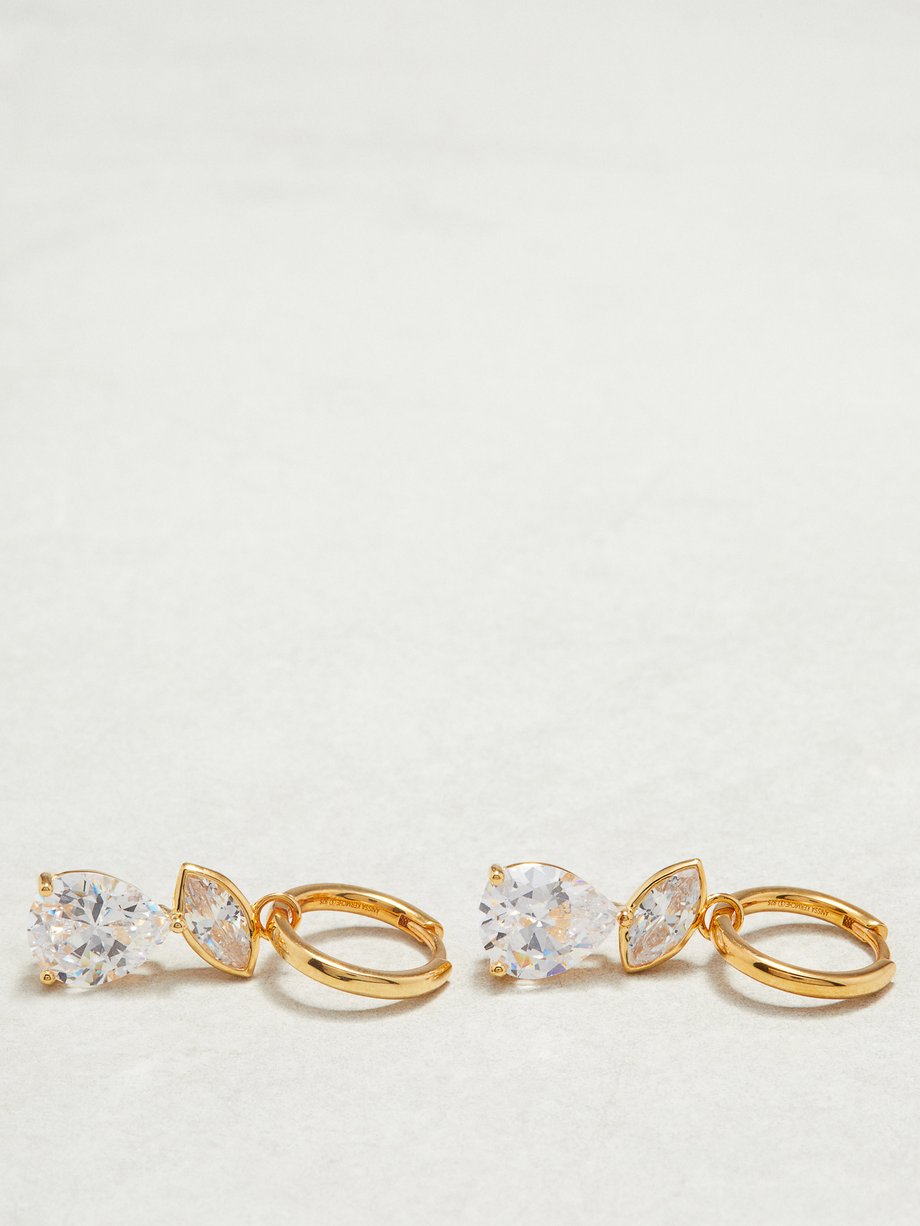 Anissa Kermiche Swinger crystal & gold-vermeil hoop earrings