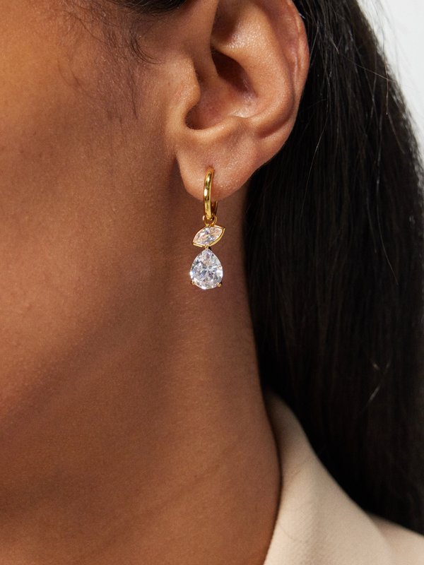 Anissa Kermiche Swinger crystal & gold-vermeil hoop earrings