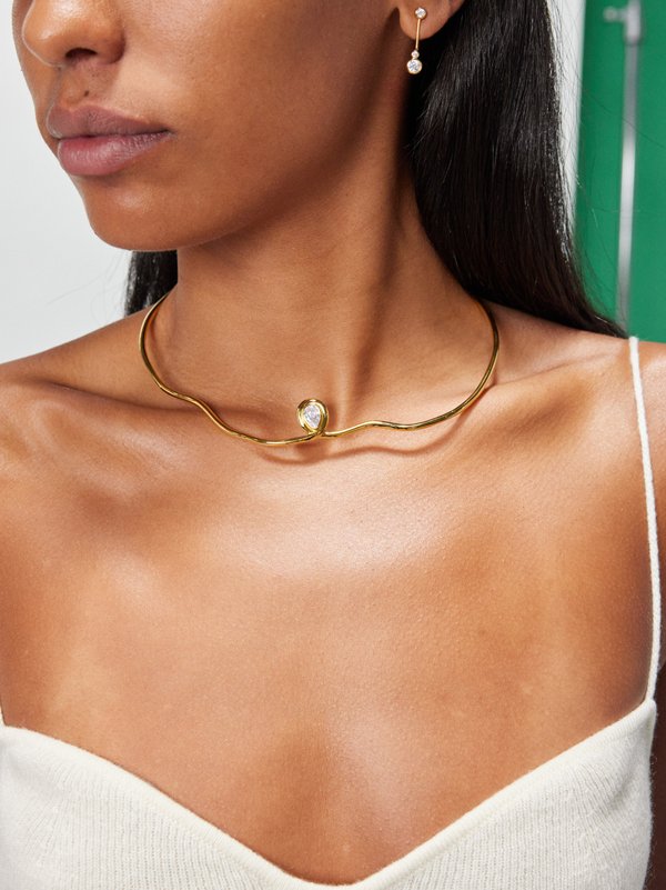 Anissa Kermiche Loopy 18kt gold-plated choker necklace