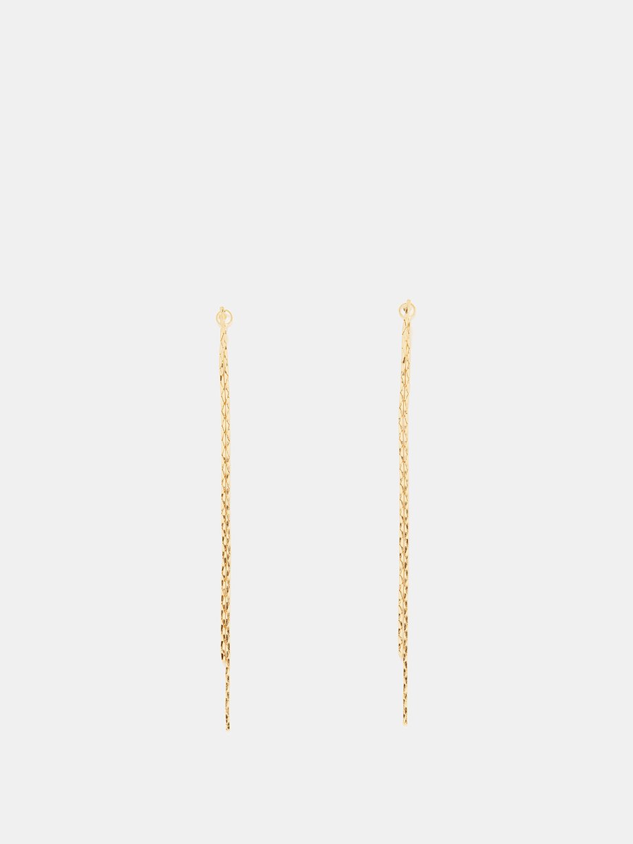 Anissa Kermiche Two Line 18kt gold-plated earrings
