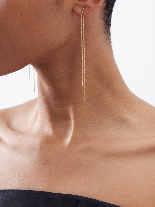 Anissa Kermiche Two Line 18kt gold-plated earrings