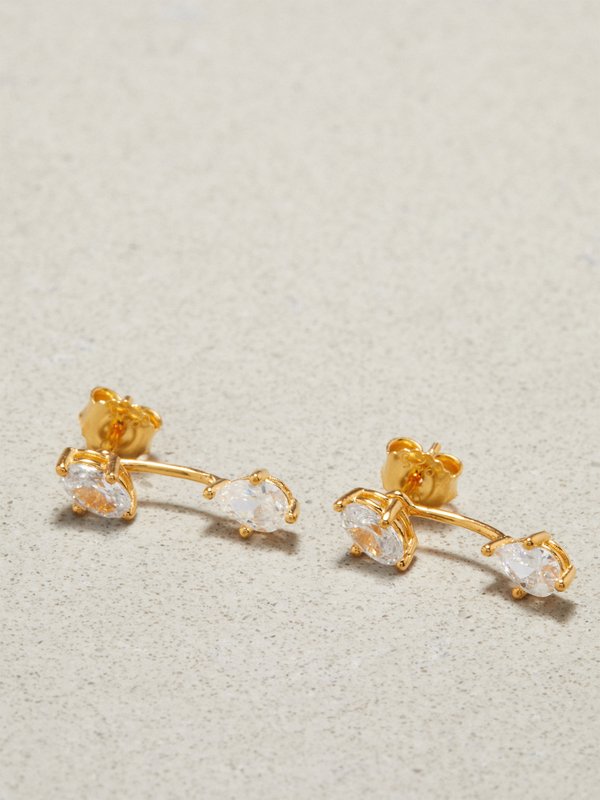 Anissa Kermiche Georgia crystal drop gold-vermeil earrings