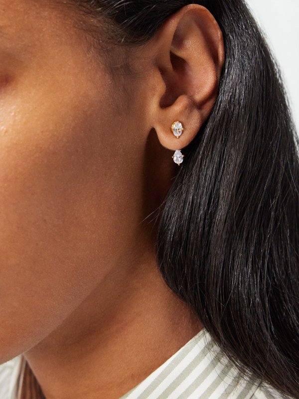 Anissa Kermiche Georgia crystal drop gold-vermeil earrings