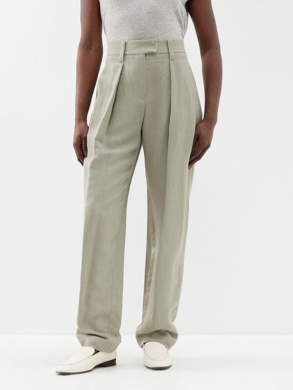 Brunello Cucinelli Single-pleat twill trousers
