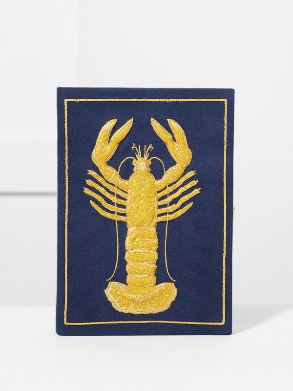 Olympia Le-Tan Lobster-embroidered book clutch bag