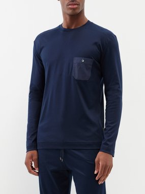 Zimmerli Cotton-blend jersey long-sleeved T-shirt