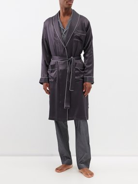 Zimmerli Patch-pocket piped silk robe