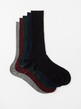 Pantherella Pack of 5 Danvers cotton-blend socks