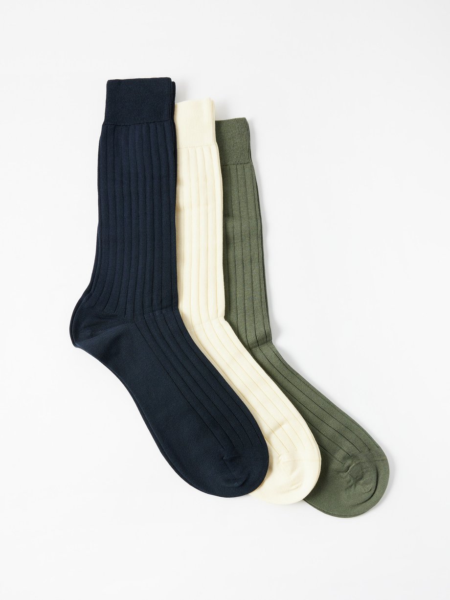 Pantherella Pack of three Sea Island cotton-jersey socks