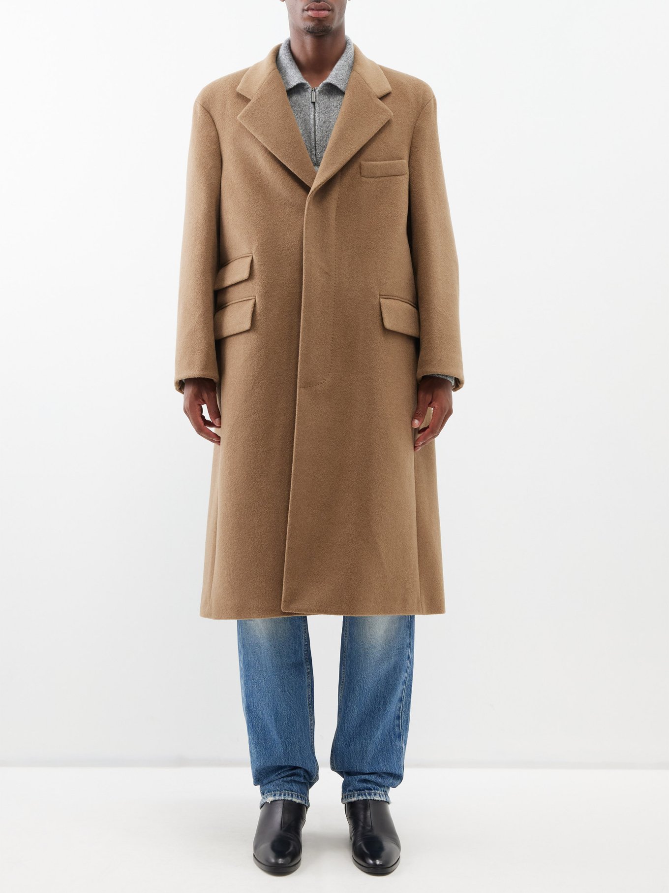 Single-breasted oversized wool coat | Saint Laurent