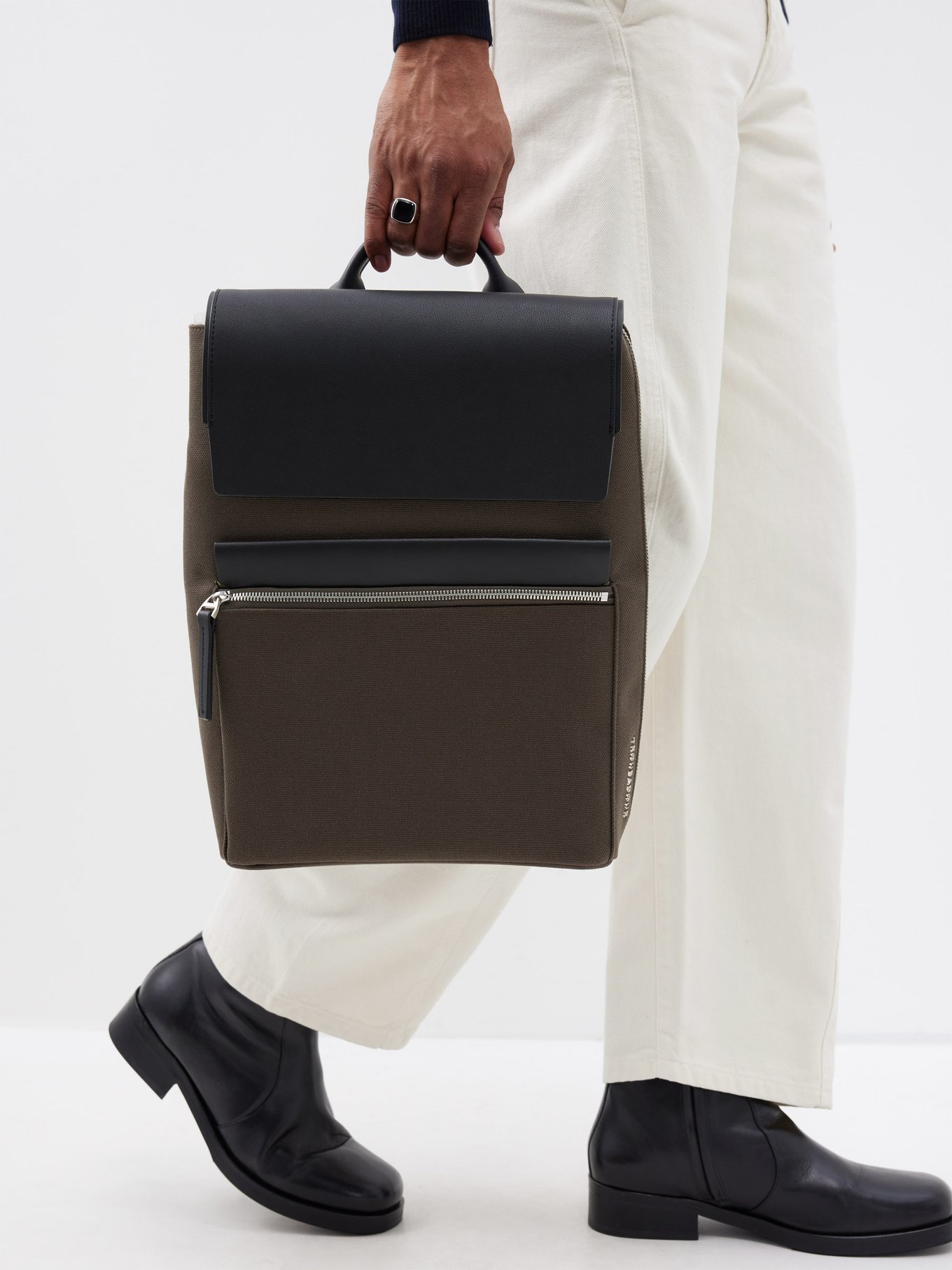 Loewe Goya Leather Briefcase in Brown for Men