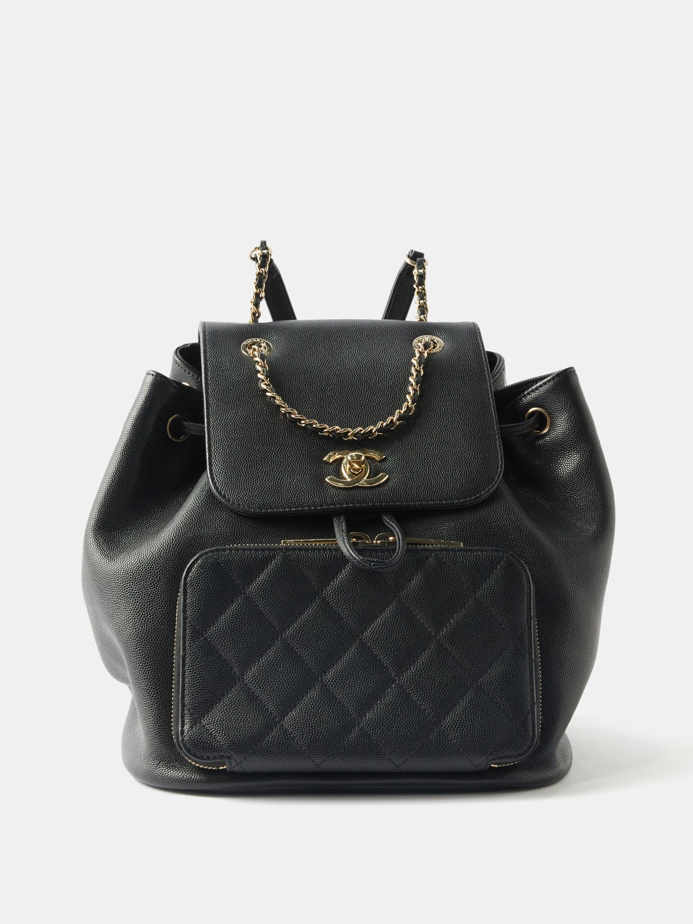 CHANEL Business Affinity Caviar Quilted Backpack Black
