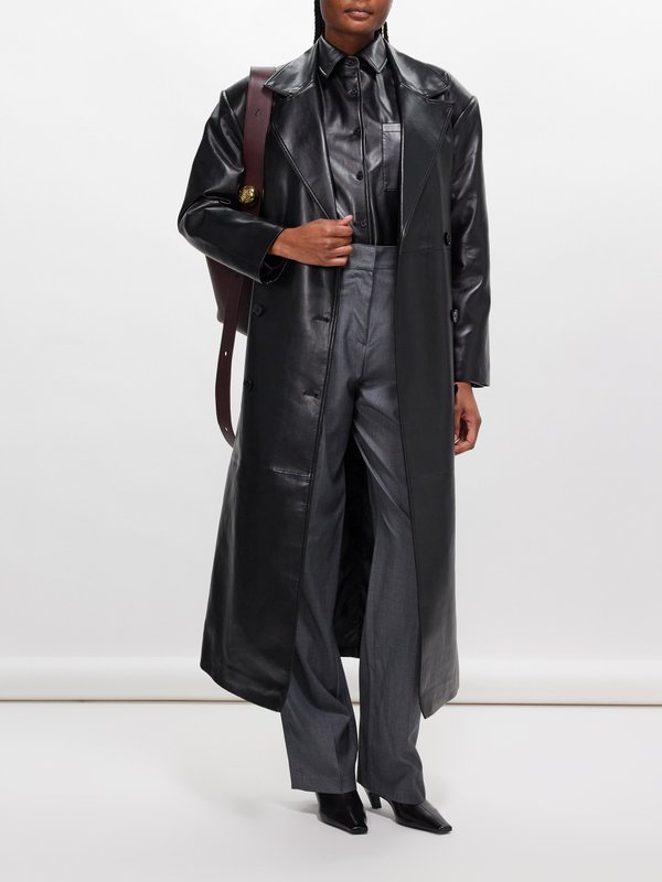 The Frankie Shop Tina faux-leather trench coat