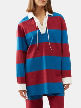 Dries Van Noten Oversized striped polo shirt