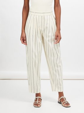 Zimmermann Natura pinstriped linen-blend trousers