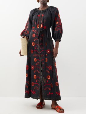 Vita Kin Nathalie embroidered linen maxi dress