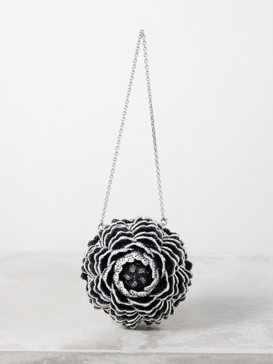 Judith Leiber Peony Moonbeam crystal-embellished clutch bag