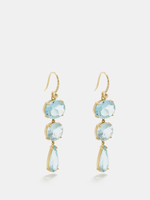 Irene Neuwirth Gemmy Gem diamond, aquamarine & gold earrings