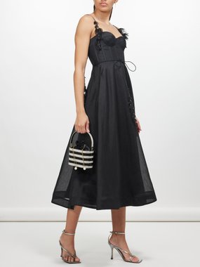 Zimmermann Natura linen-blend corseted dress