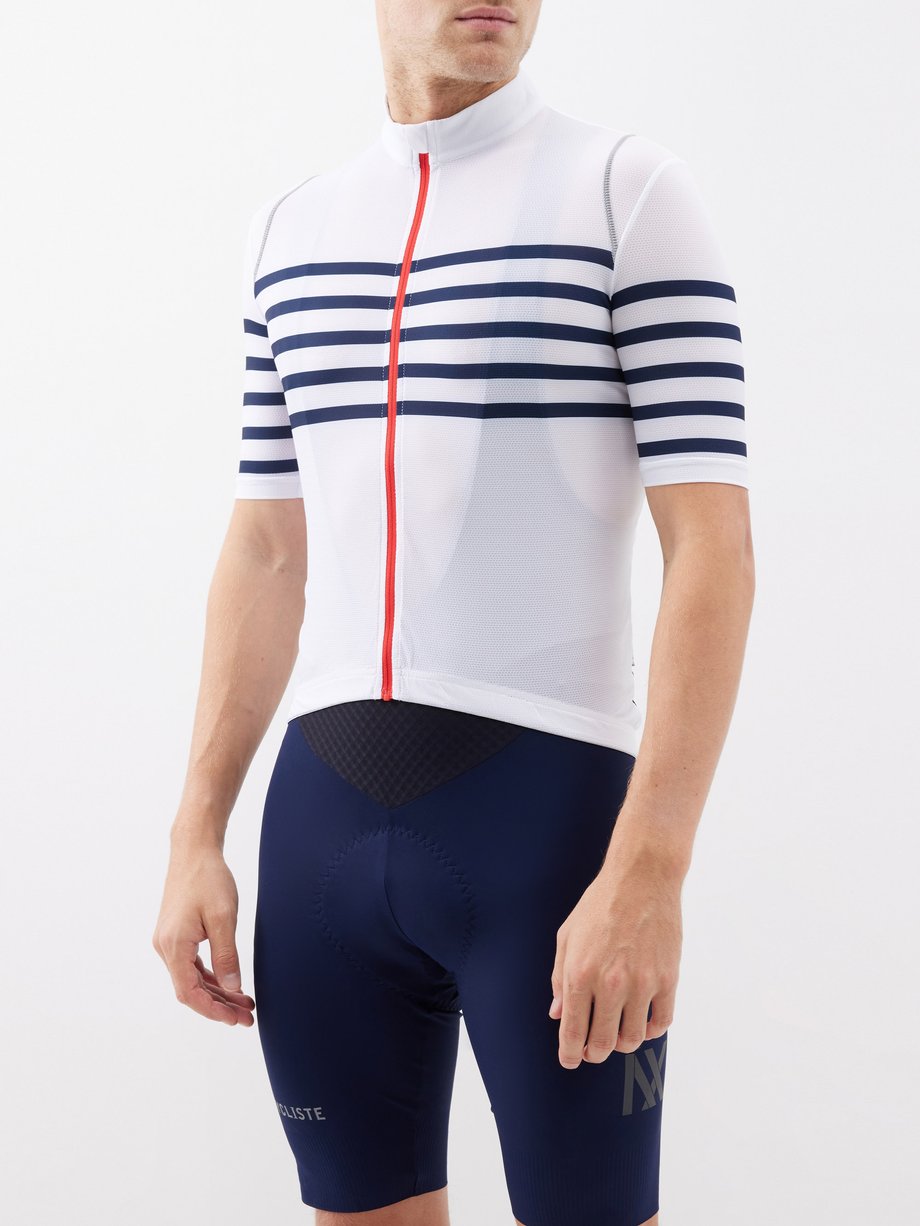 Café Du Cycliste Mona striped jersey cycling top