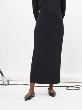 Tibi High-rise stretch-knit maxi skirt