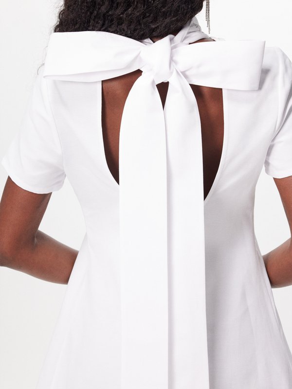 Staud Ilana bow-back cotton-blend crepe gown