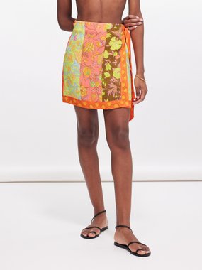 Boteh Alvita floral-print mini wrap skirt